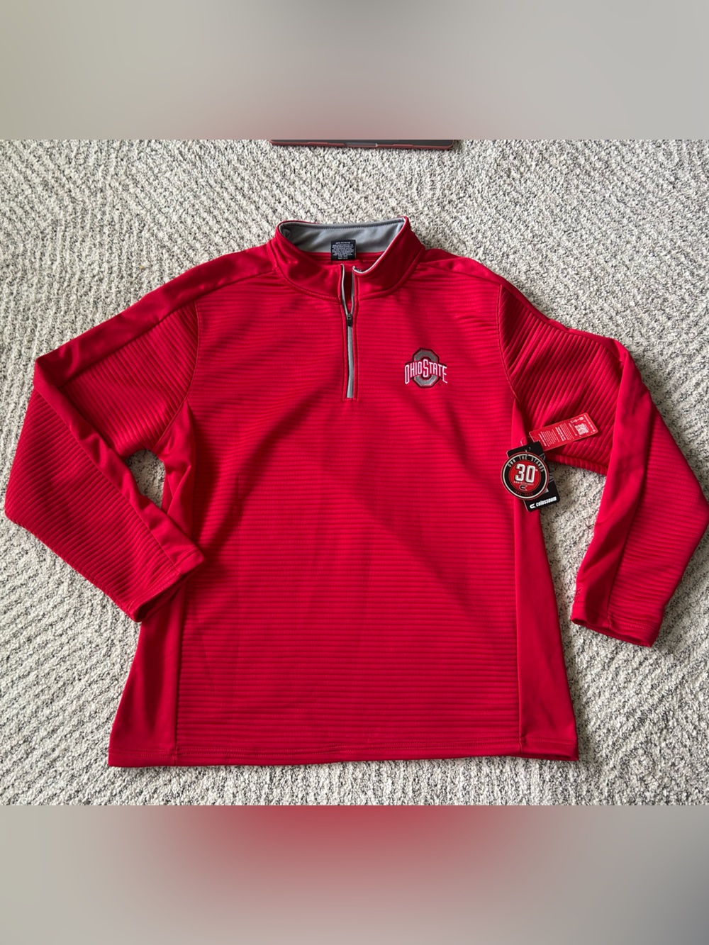 Colosseum Red Ohio State Quarter-Zip Pullover